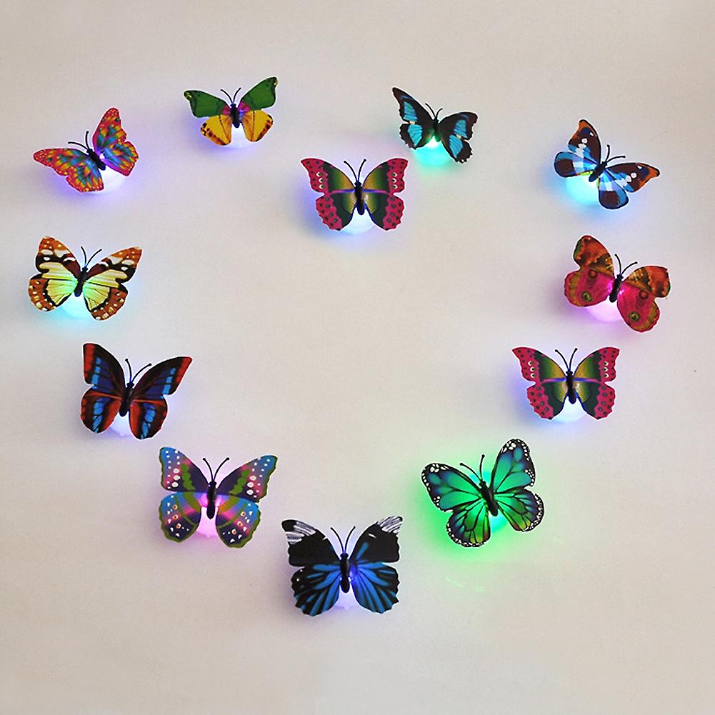 10pcs Glowing Butterfly Luminous Wall Decals Diy Stickers Glow In The Dark For Children Room