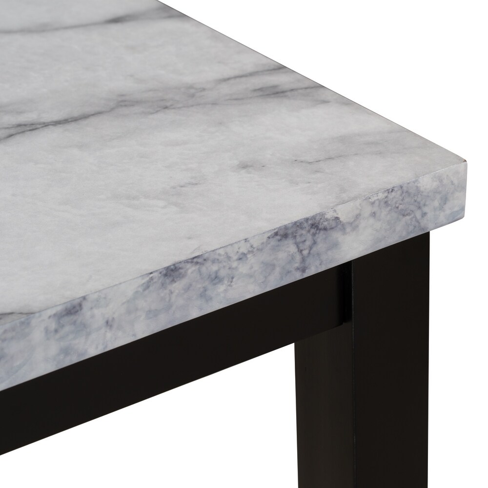 Faux Marble 5 Piece Dining Set Table