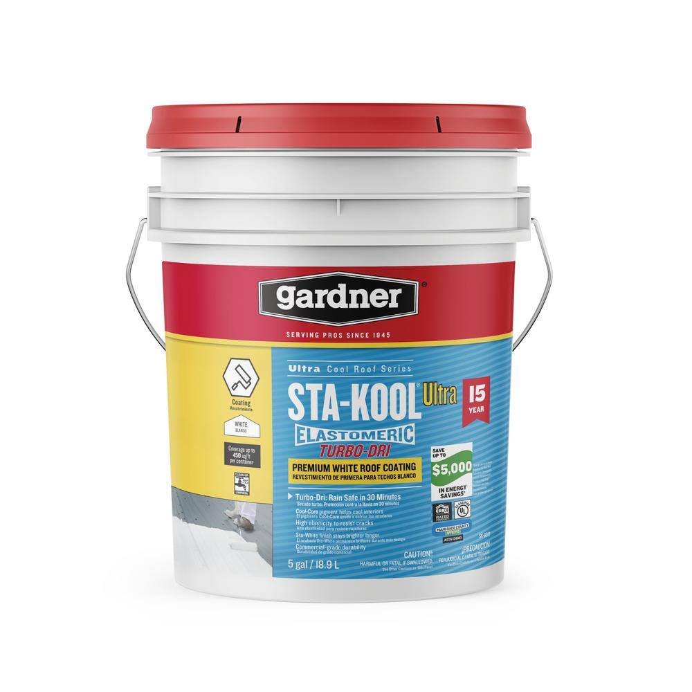 Gardner 5 Gal. Sta-Kool Premium Turbo-Dri White Roof Coating SK-8015