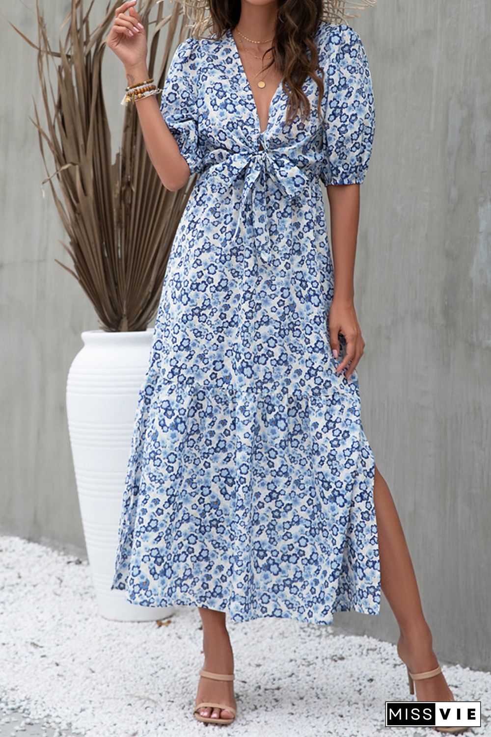 Floral Print Loose Long Dress Wholesale