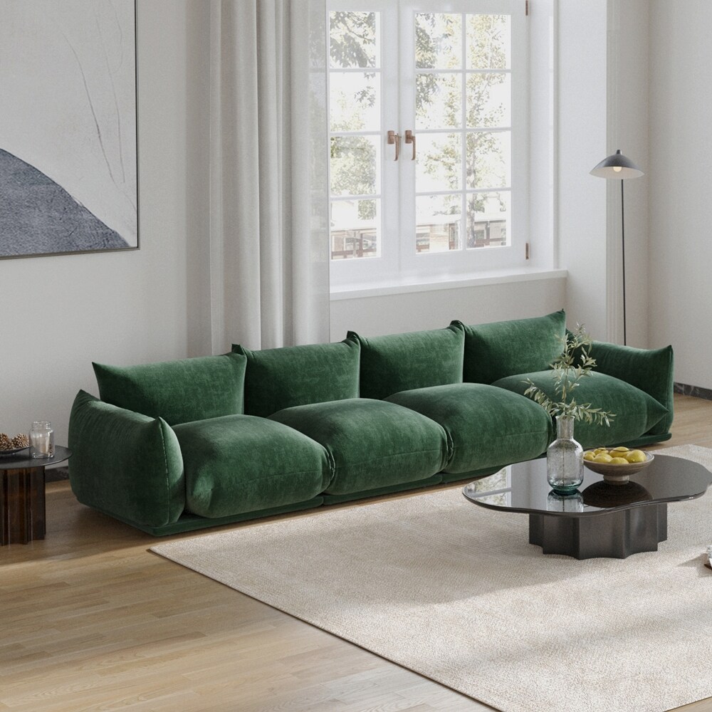 4 Seats Modular Sectional Sofa Chenille Fabric Sofa