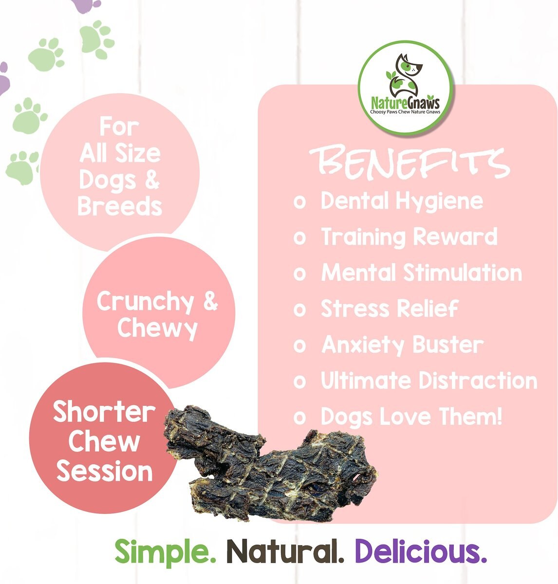 Nature Gnaws Smoked Ostrich Jerky Chews Dog Treats