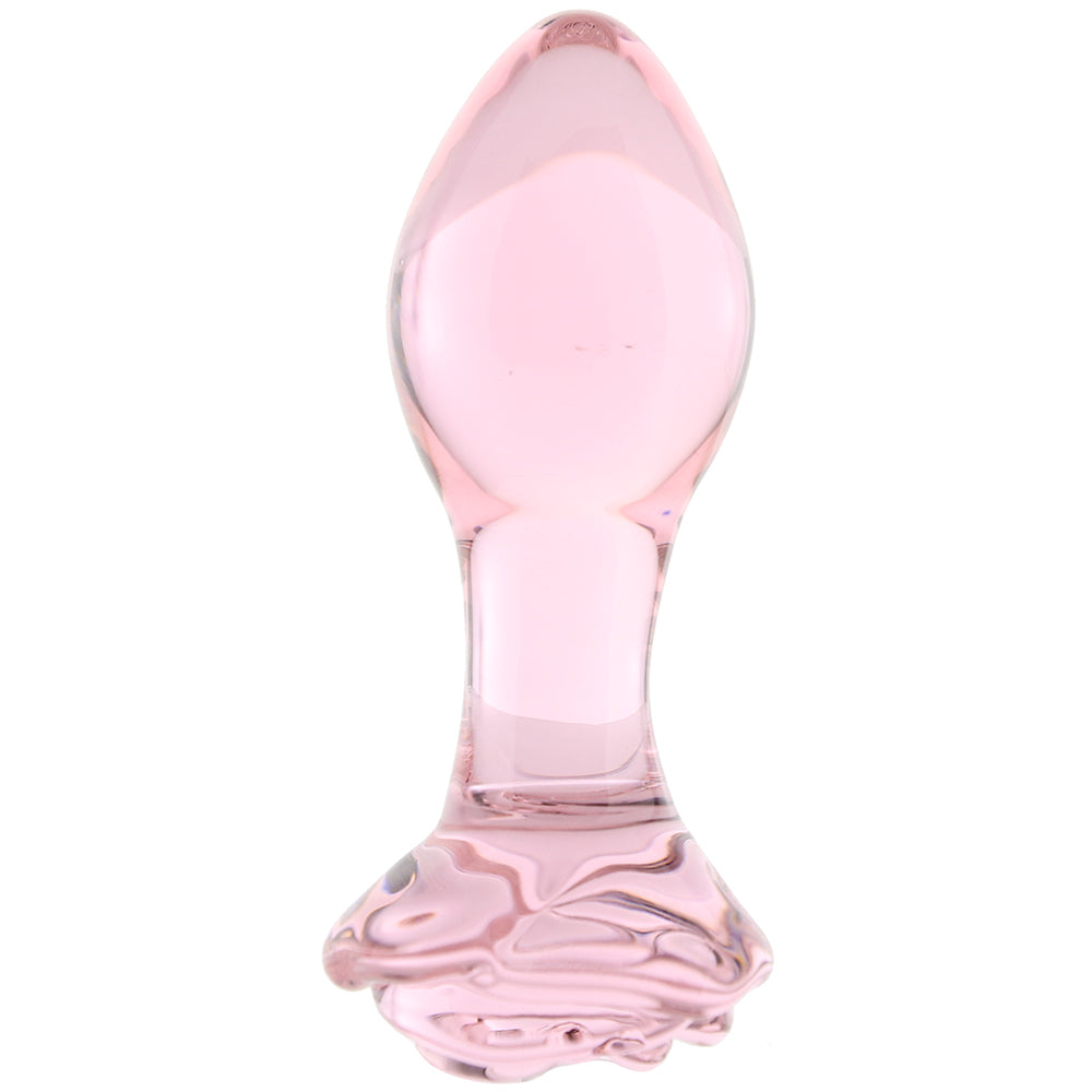 Crystal Glass Rose Plug in Pink