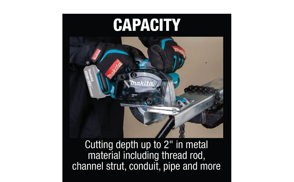 Makita XSC03Z 18-Volt LXT Lithium-Ion Cordless 5-3/8 in. Metal Cutting Saw with Electric Brake and Chip Collector Tool-Only