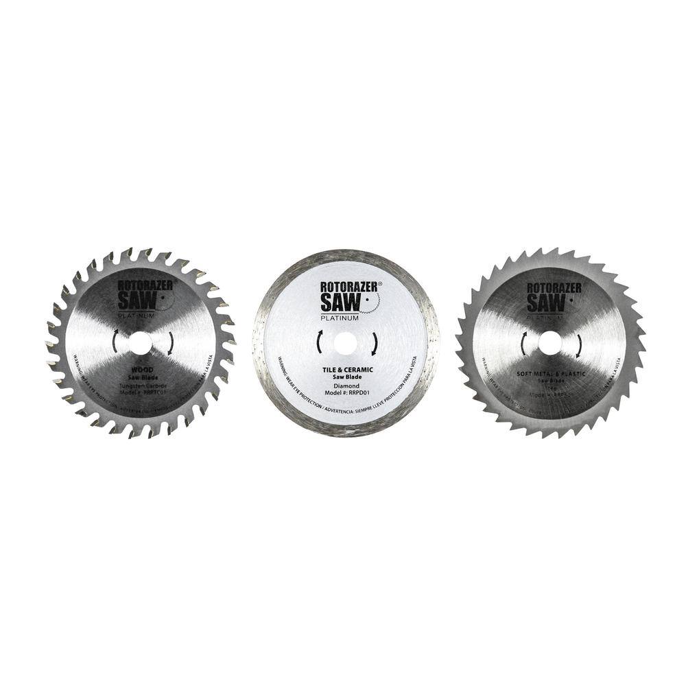 ROTORAZER SAW Official Replacement Saw Blades Set of 3 for Platinum RZ200 and RZ120 10RT01RBP01