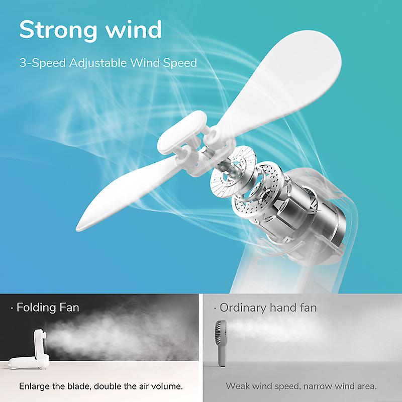 Portable Fan Mini Handheld Fan Usb 2000/4800mah Recharge Hand Held Small Pocket Fan With Power Bank Flashlight Feature