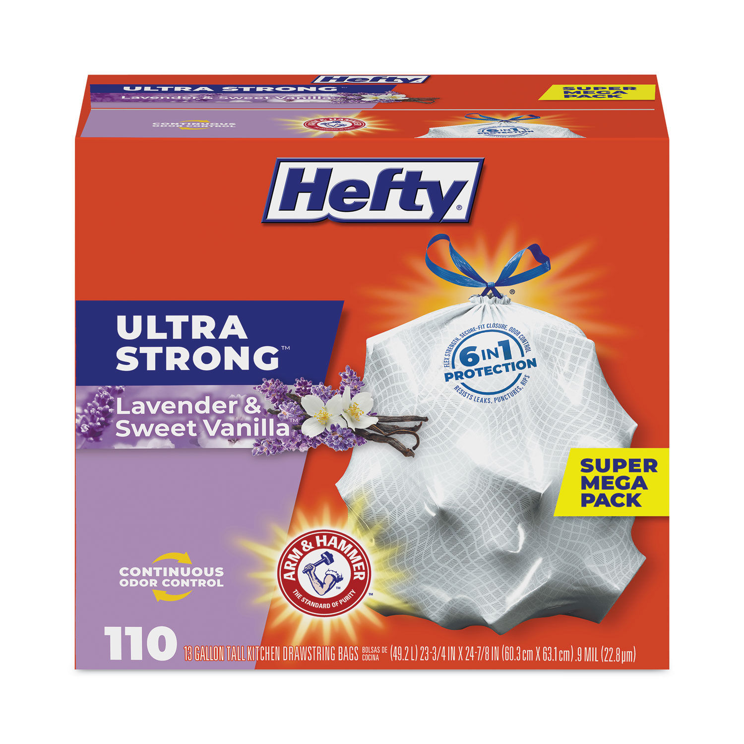 Ultra Strong Scented Tall White Kitchen Bags by Heftyandreg; PCTE88366CT