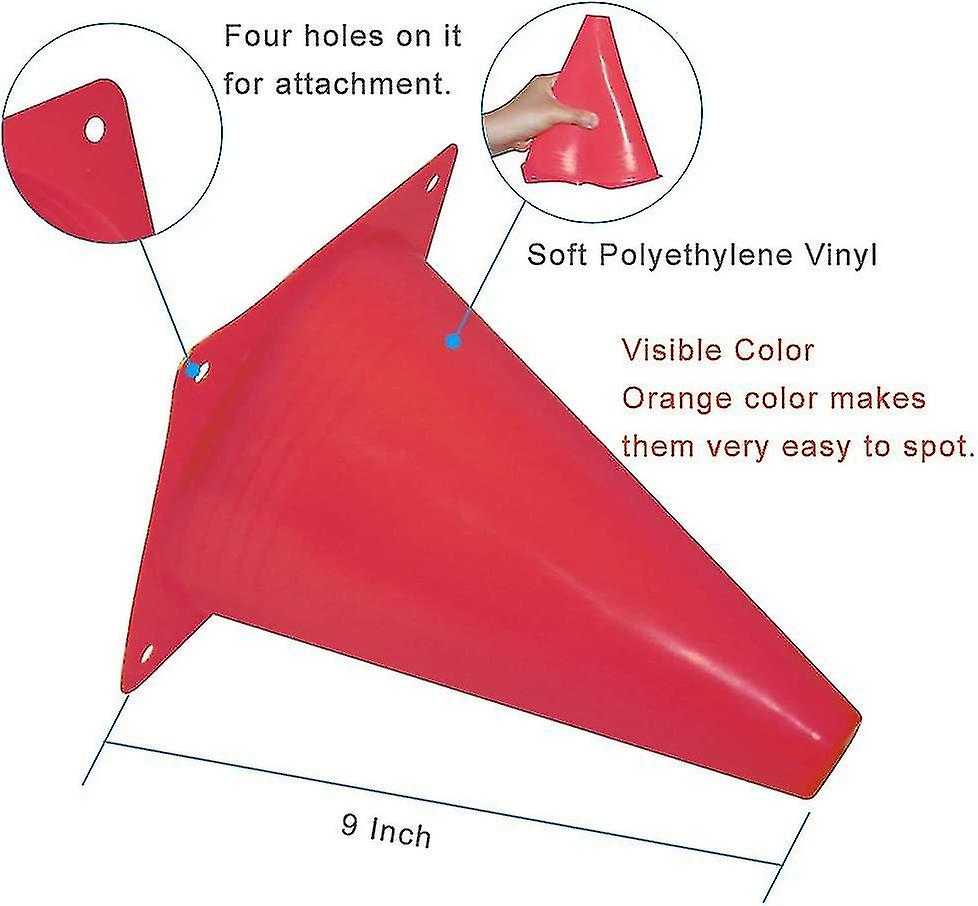 9 Inch Sports Cones， Basketball Cones， Traffic Training Cones， Agility Field Marker Cones For Soccer Football Drills Training， Outdoor Activity Or Eve