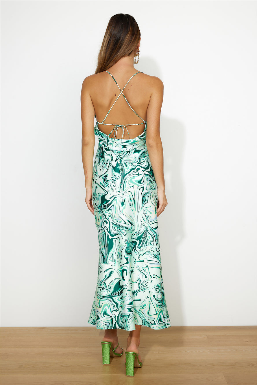 Just Habitual Midi Dress Green