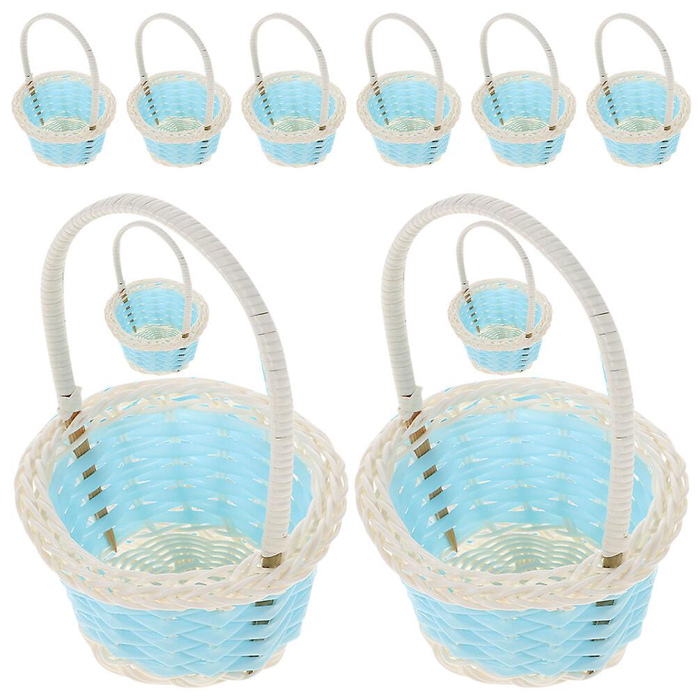 10pcs  Portable Basket  Mini Picnic Baskets Party Favor Mini Woven Baskets