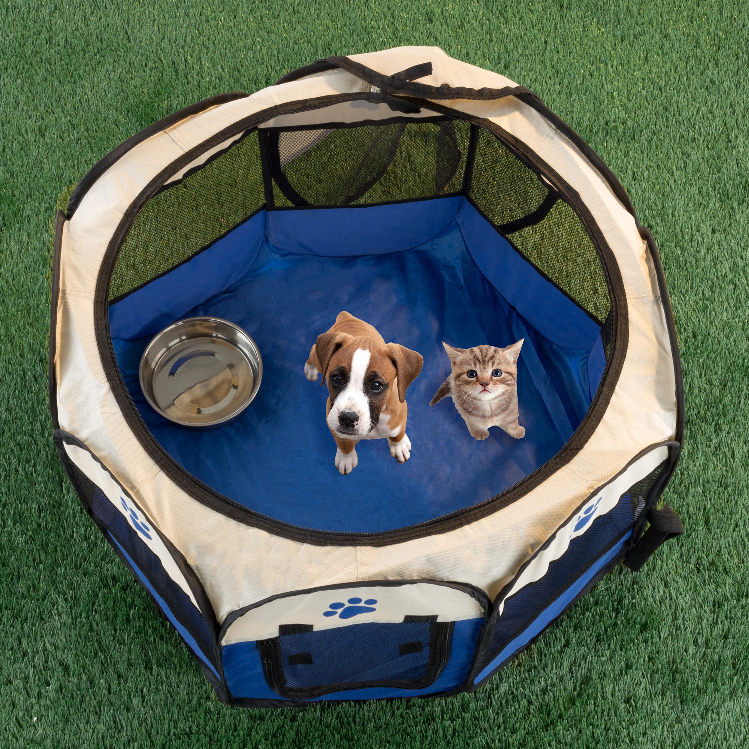 Pop-Up Puppy Playpen and Cat Tent- Portable Pet Playpen for Dogs and Cats by Petmaker