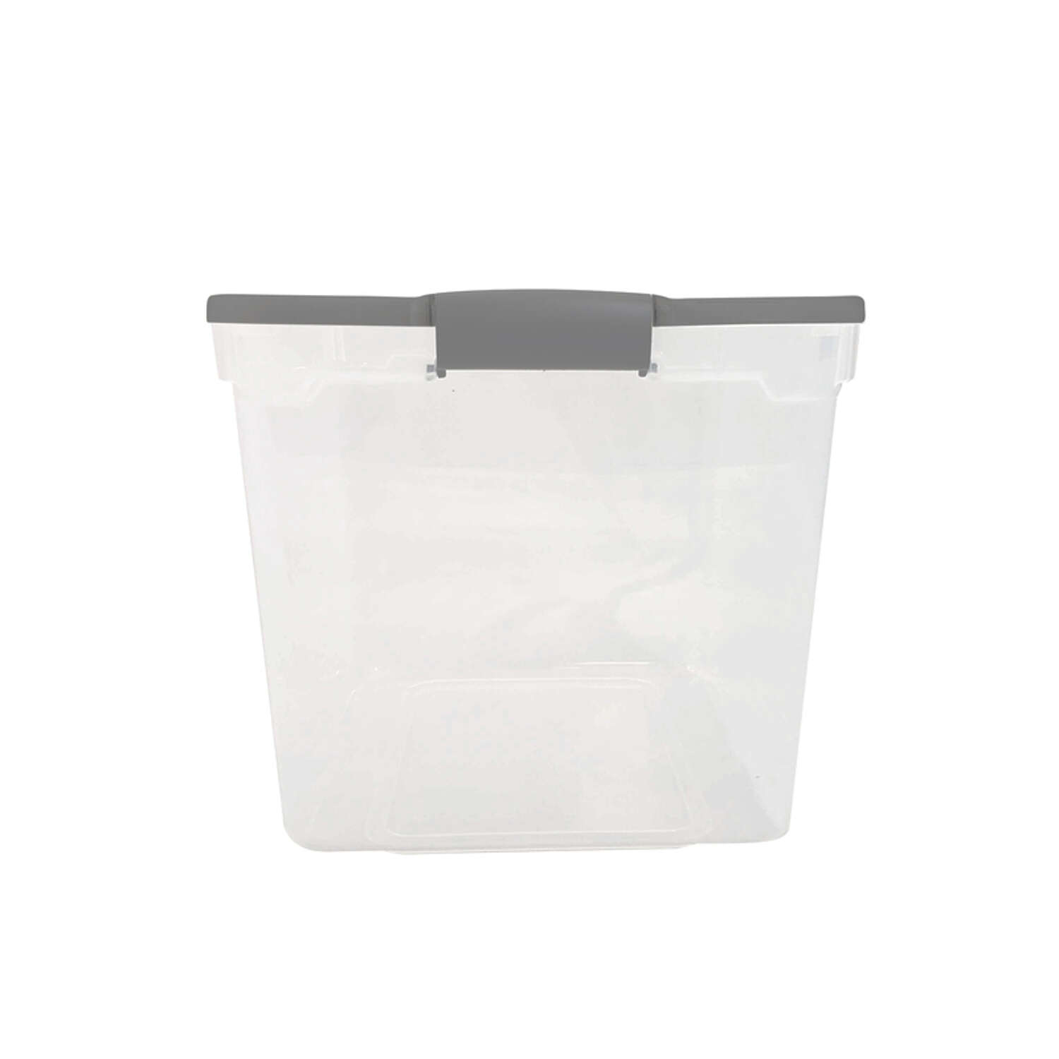 Homz Latching 31 qt Black/Clear Storage Tote 12-1/8 in. H X 13 in. W X 16-1/4 in. D Stackable