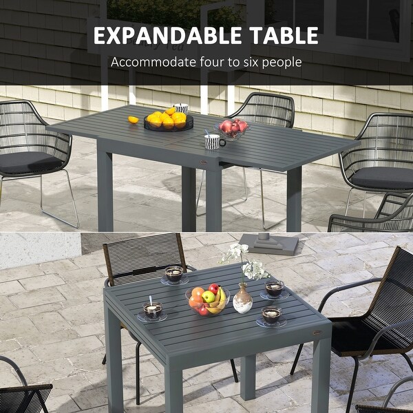 Outsunny Expandable Patio Dining Table for 46，35.5