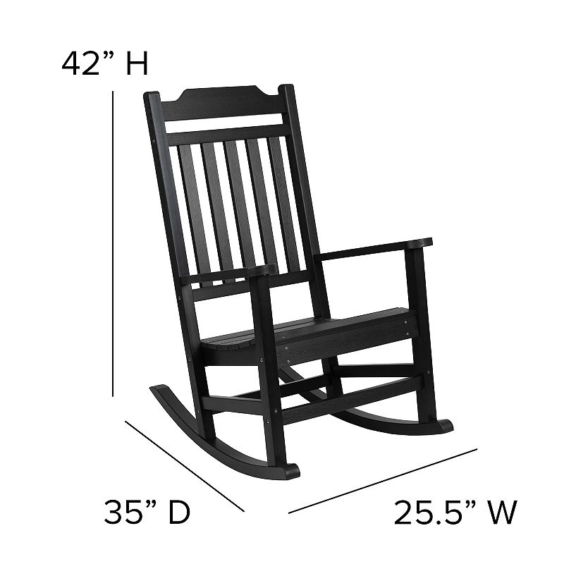 Flash Furniture Winston All-Weather Rocking Chair and End Table 3-piece Set