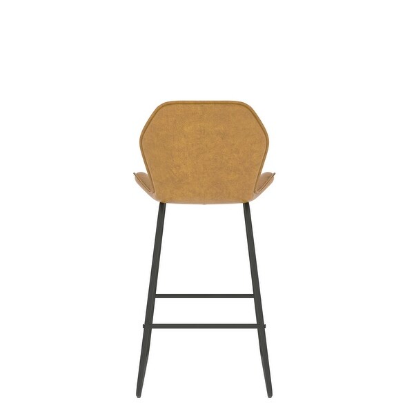 2Pcs Morden Leather Upholstered Barstool Chairs