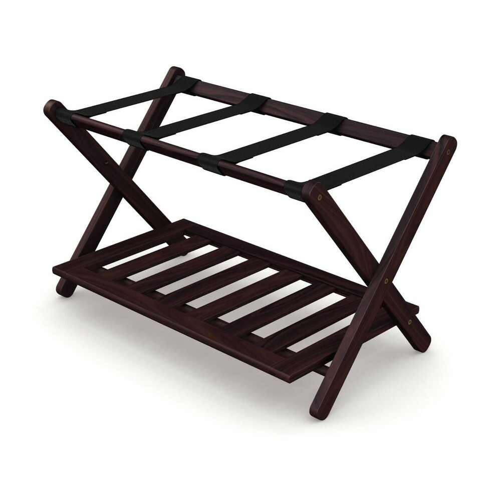 Stony Edge Luggage Rack Suitcase Stand for Guest Room with Shelf