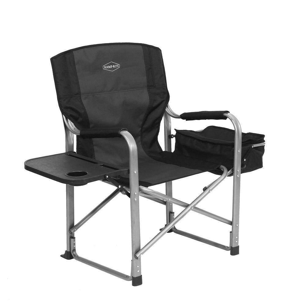 Kamp-Rite Outdoor Camp Folding Director's Chair with Table Cooler and Opener KAMPCC119