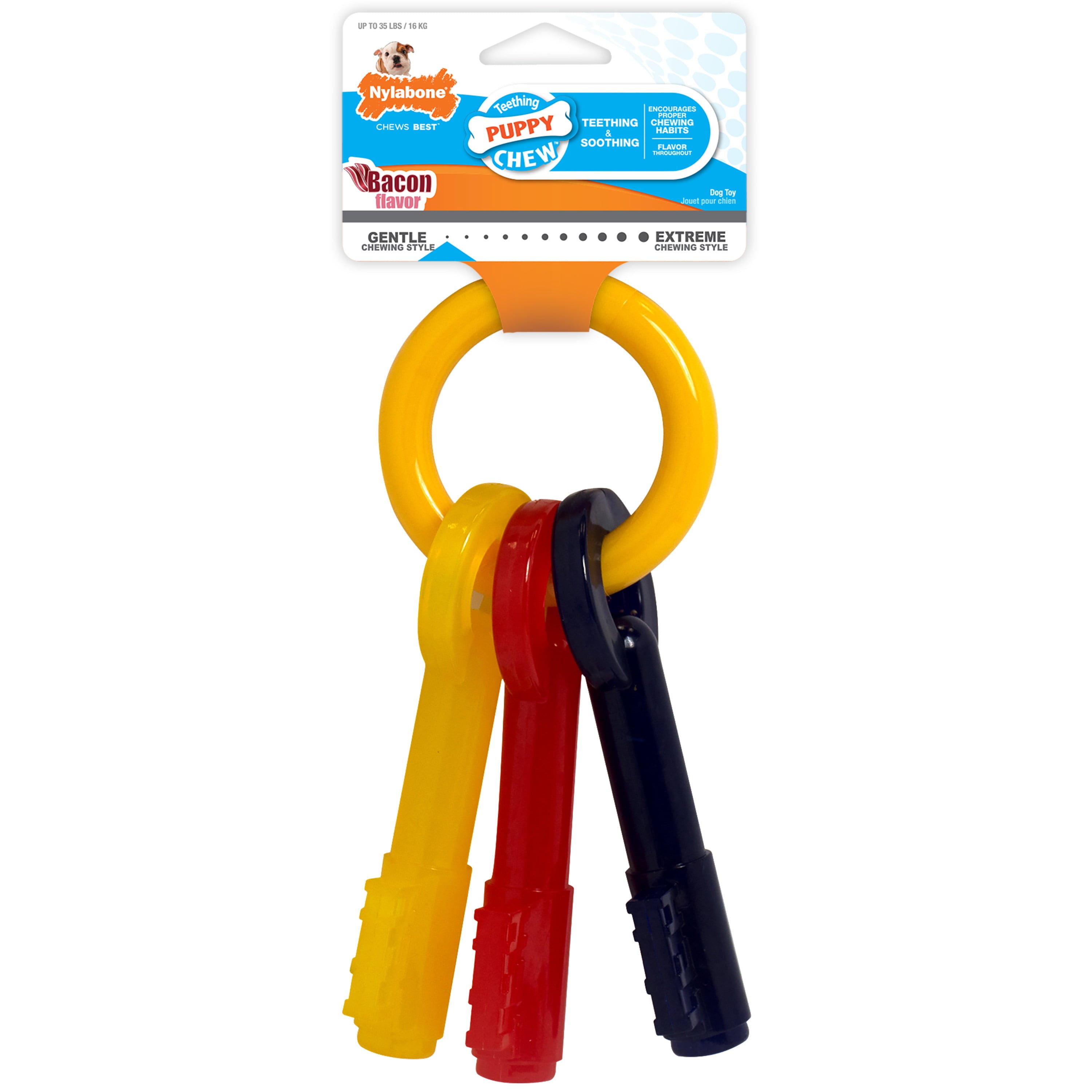 Nylabone Just for Puppies Teething Chew Toy Keys Bacon Medium/Wolf (1 Count)