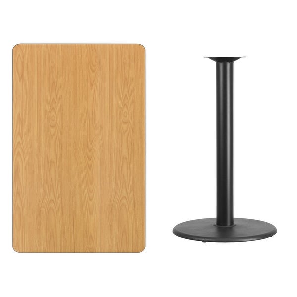 30'' x 48'' Rectangular Laminate Table Top with 24'' Round Bar Height Table Base - 30