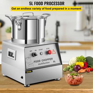 VEVOR 25-Cup Silver Capacity Commercial Food Processor Electric Food Cutter 1400 RPM Stainless Steel Grain Mill FSJQS804QSJ4L0001V1