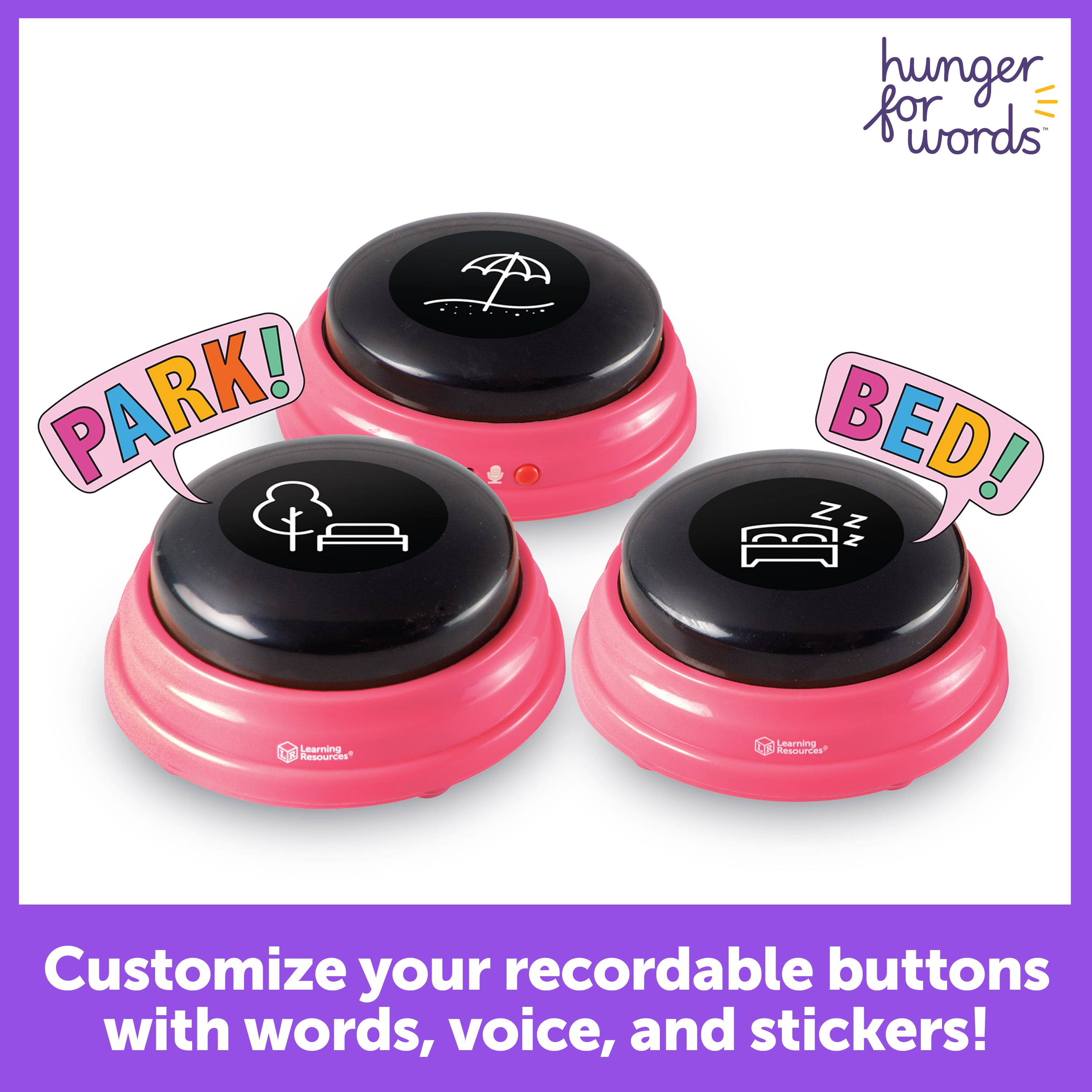 Hunger for Words Locations 3-Piece Recordable Buttons for Dog Communication