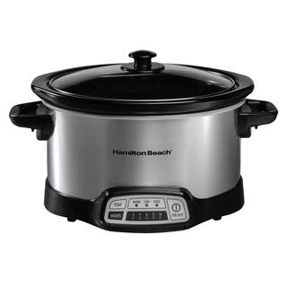 Hamilton Beach 4 Qt. Stainless Steel Slow Cooker with Built in Timer 33443