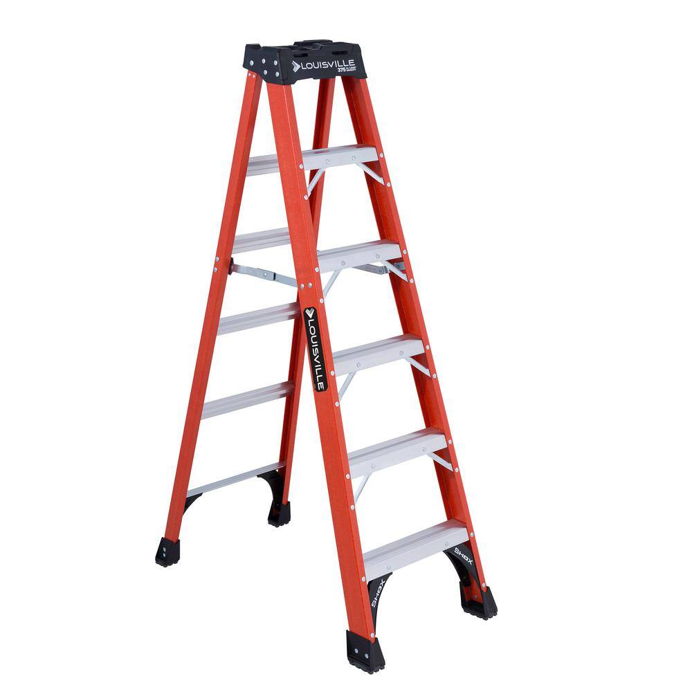 Louisville Ladder 6 ft. Fiberglass Step Ladder with 375 lbs. Load Capacity Type IAA Duty Rating FS1406HD