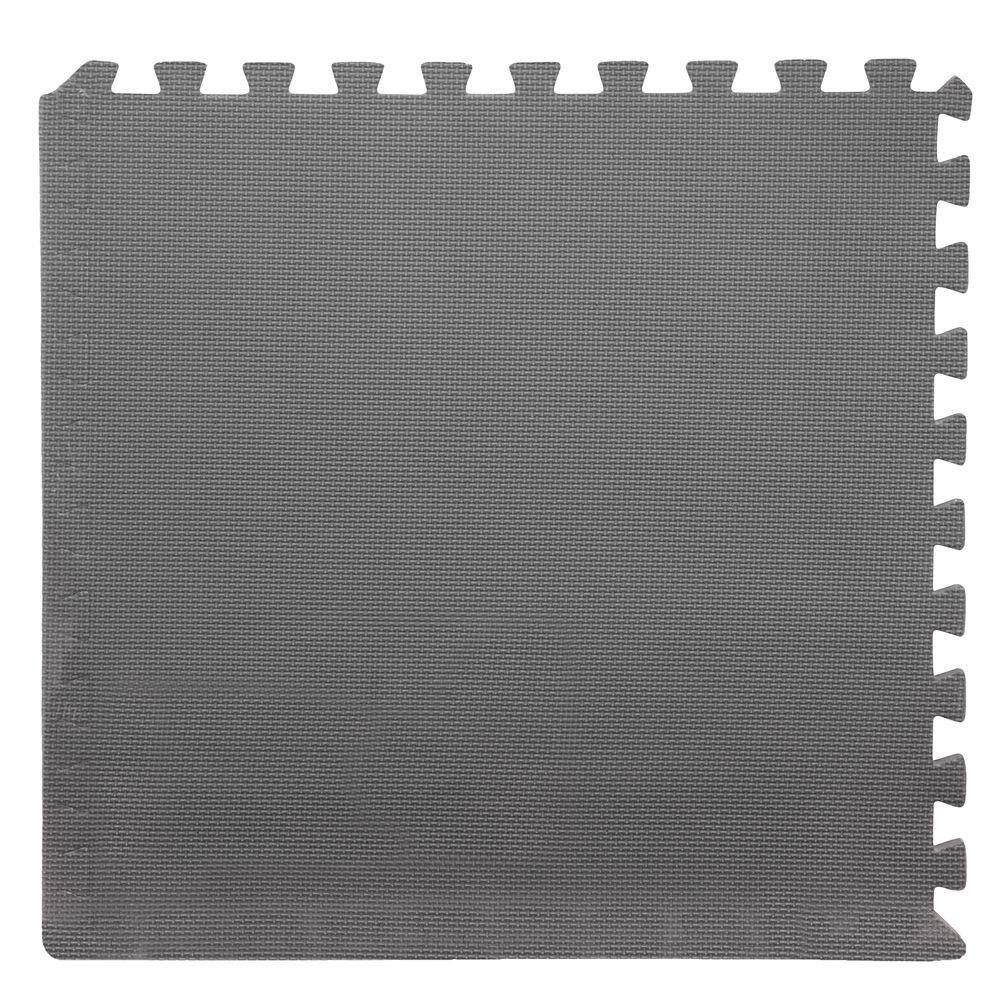 Stalwart Grey 24 in. x 24 in. x 0.375 in. Interlocking EVA Foam Floor Tile (6-Pack) M550033