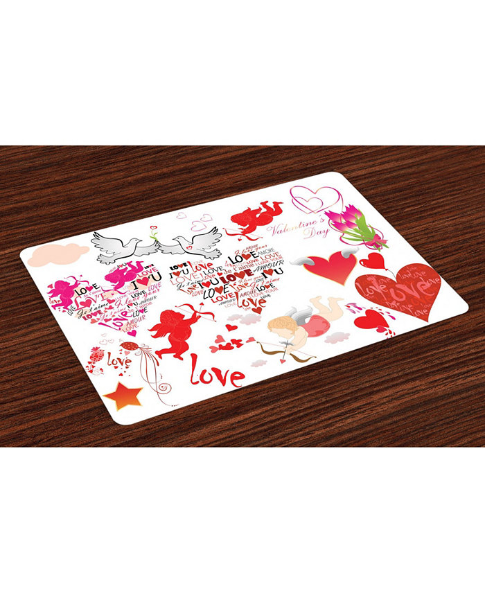 Ambesonne Love Place Mats Set of 4