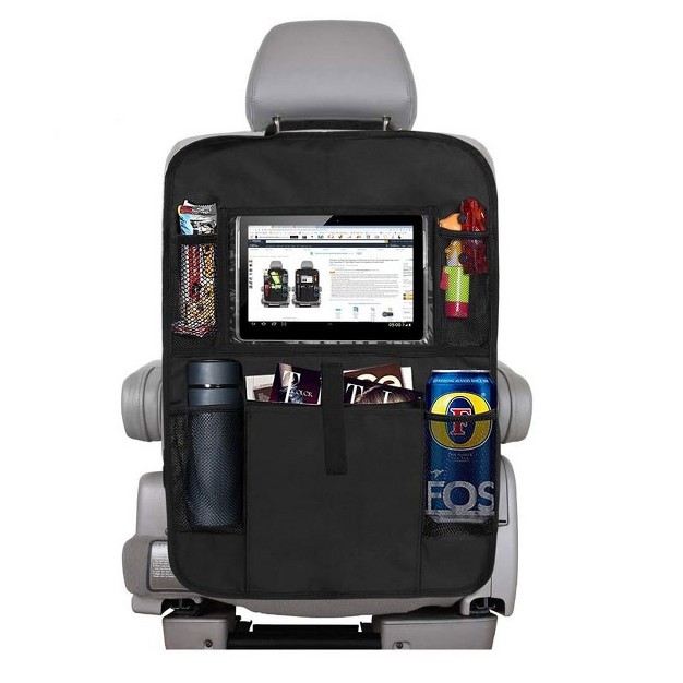 Link Backseat Car Organizer With 5 Storage Pockets And Touchable Tablet Holder black