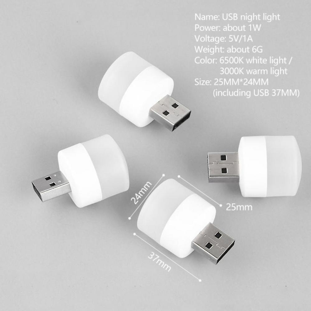 5v 1w Super Bright Led Night Light 1pcs Small Round Book Lamp Portable Mini Bedroom