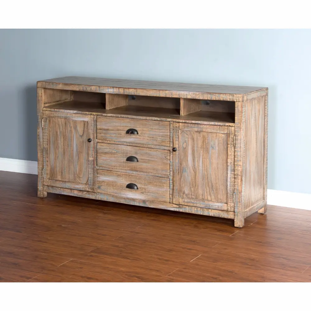 Brenton Weathered Brown 66 TV Stand