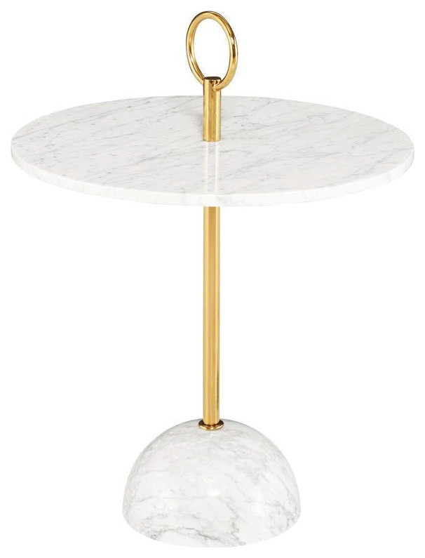 Odette White Marble Side Table   Contemporary   Side Tables And End Tables   by V.S.D Furniture  Houzz