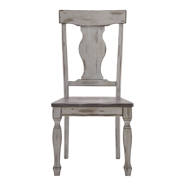 Eleanor Grey Two-Tone Square Turned Leg Wood Dining Chairs (Set of 2) by iNSPIRE Q Classic