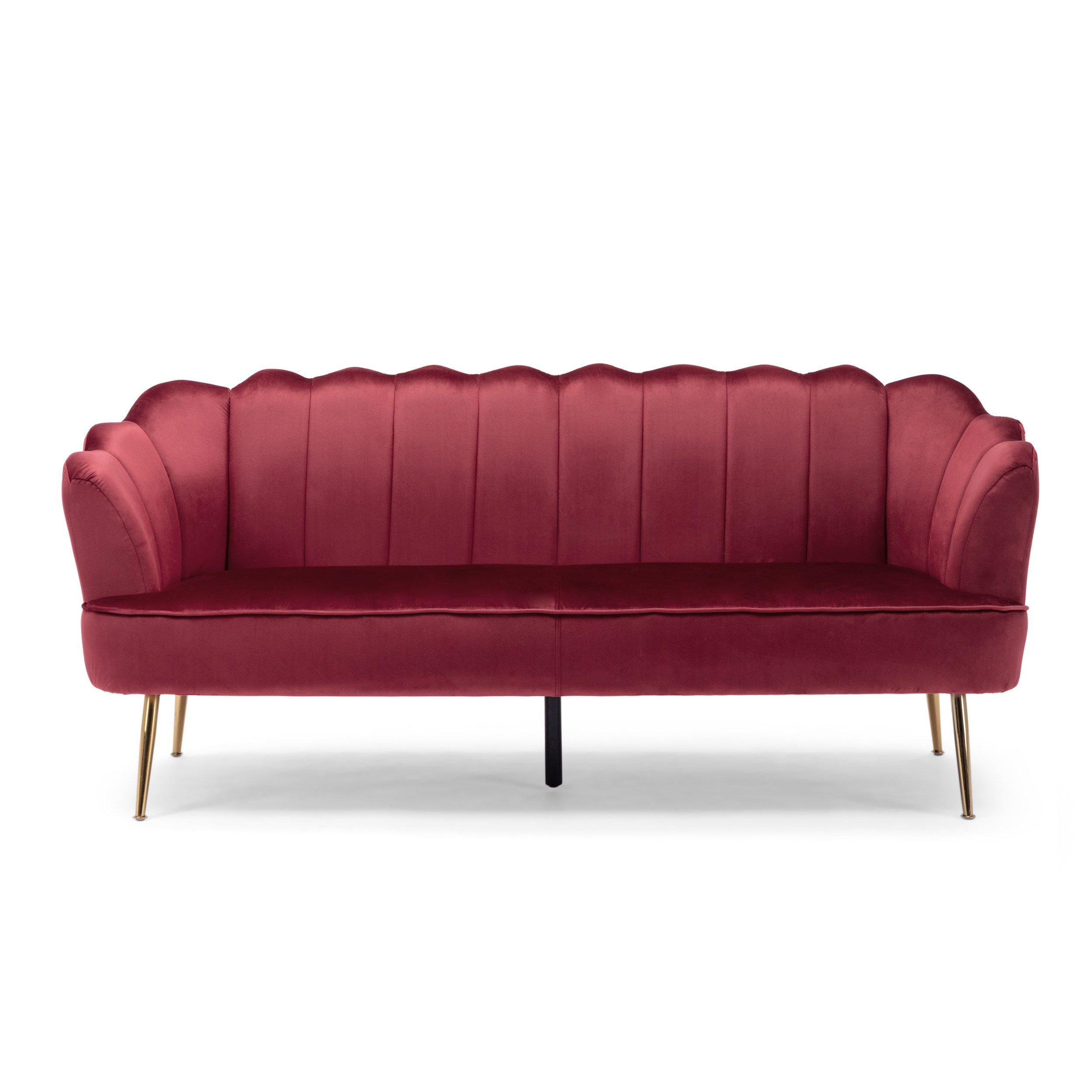 Ohnstad Modern Glam Velvet Channel Stitch 3 Seater Shell Sofa