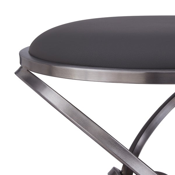 Strick and Bolton Ruvane Grey Upholstered Stainless Steel Stool