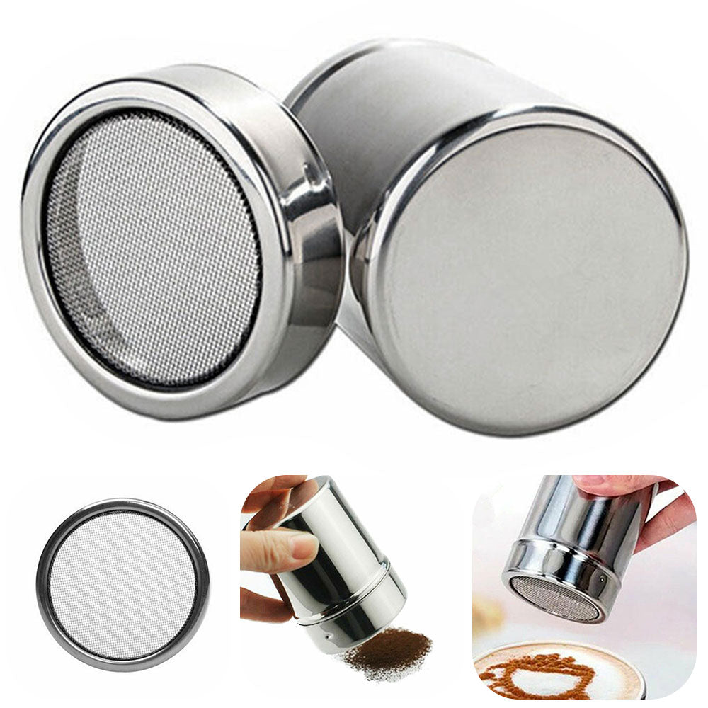 Mesh Flour Sifte Mechanical Baking Icing Sugar Shaker Sieve Tool Stainless Steel