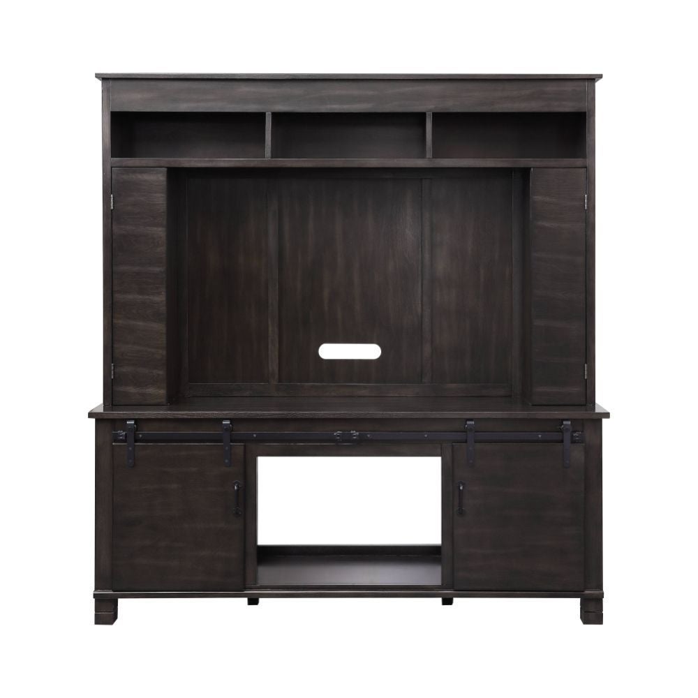 4 Doors and 4 Open Compartments Entertainment Center in Espresso