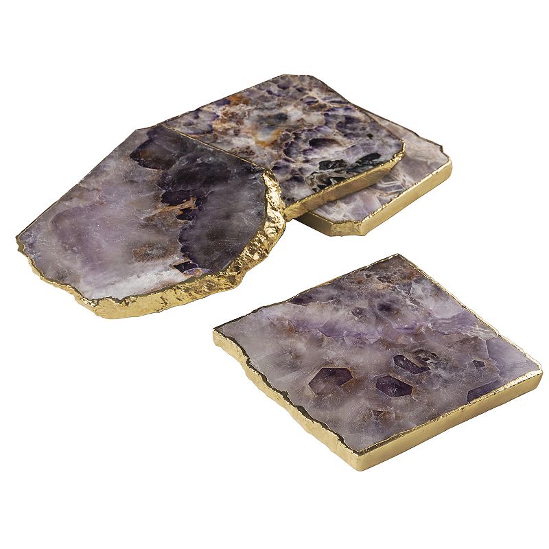 Dazzle Amethyst Coasters， Set of 4