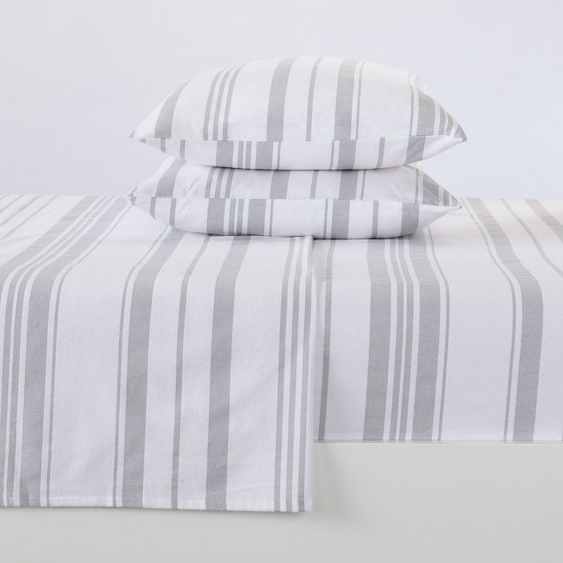 Madelinen Turkish Cotton Stripe Flannel Luxurious Sheet Set