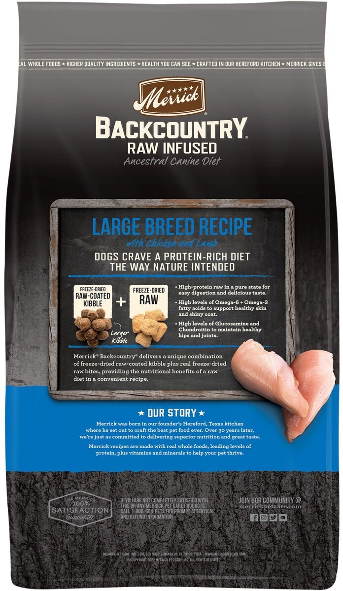 Merrick Backcountry Freeze-Dried Raw Large Breed Recipe Dry Dog Food