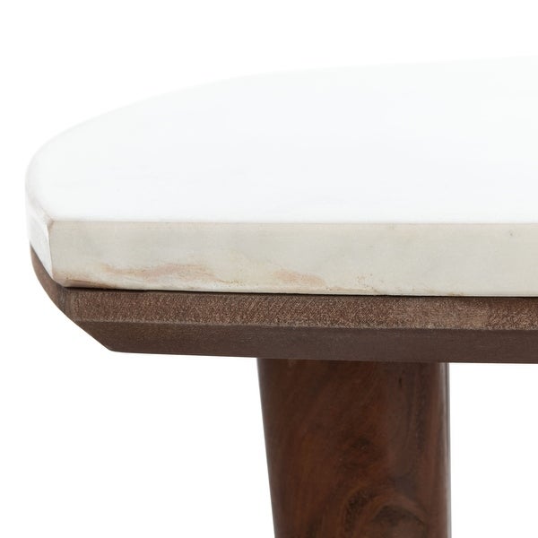 SAFAVIEH Lara Marble Living Room Accent Side Table - 17.7