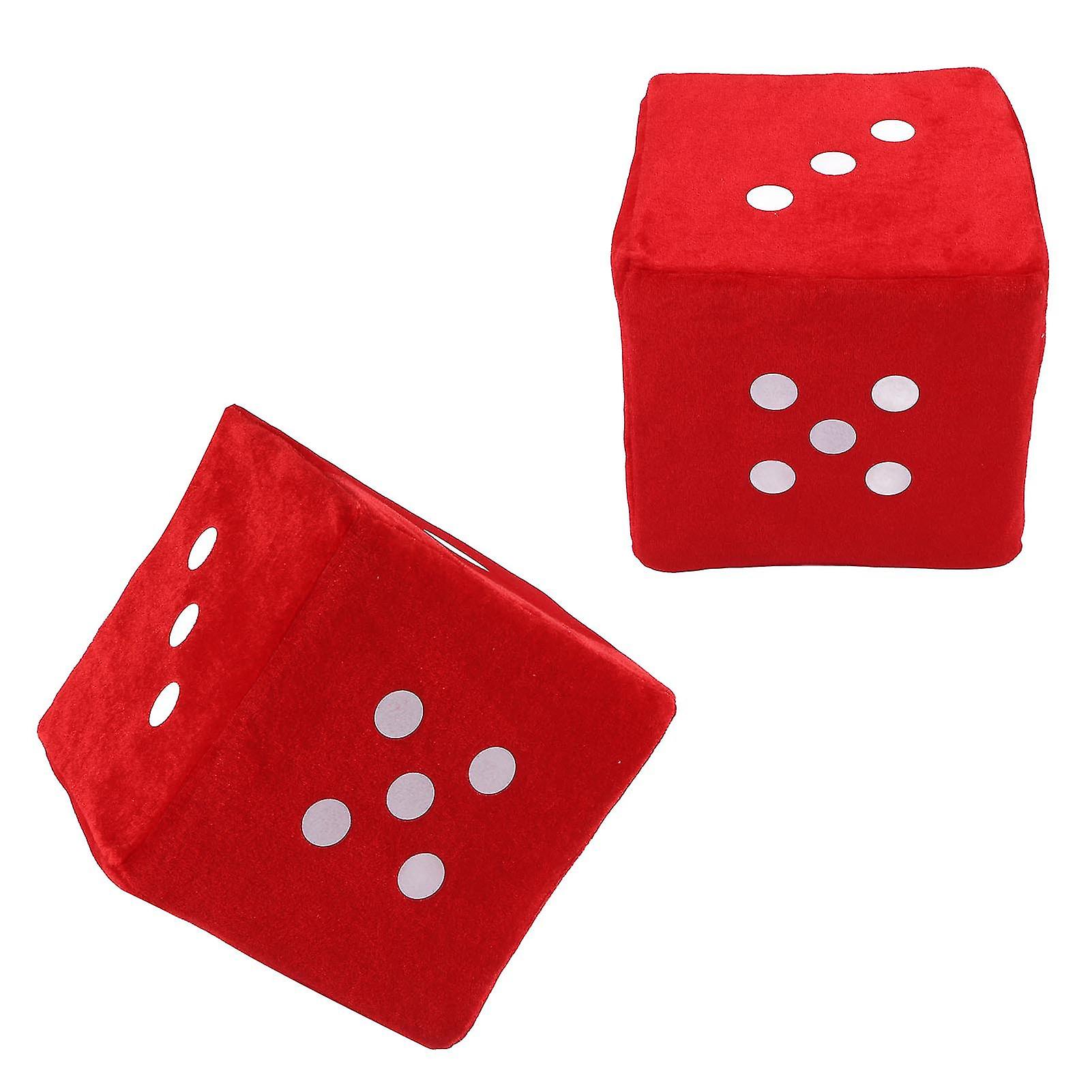 Plush Dice Toys Comfortable Stuffed Cubic Dice Toys Pillow for Home Sofa Decoration OrnamentRed