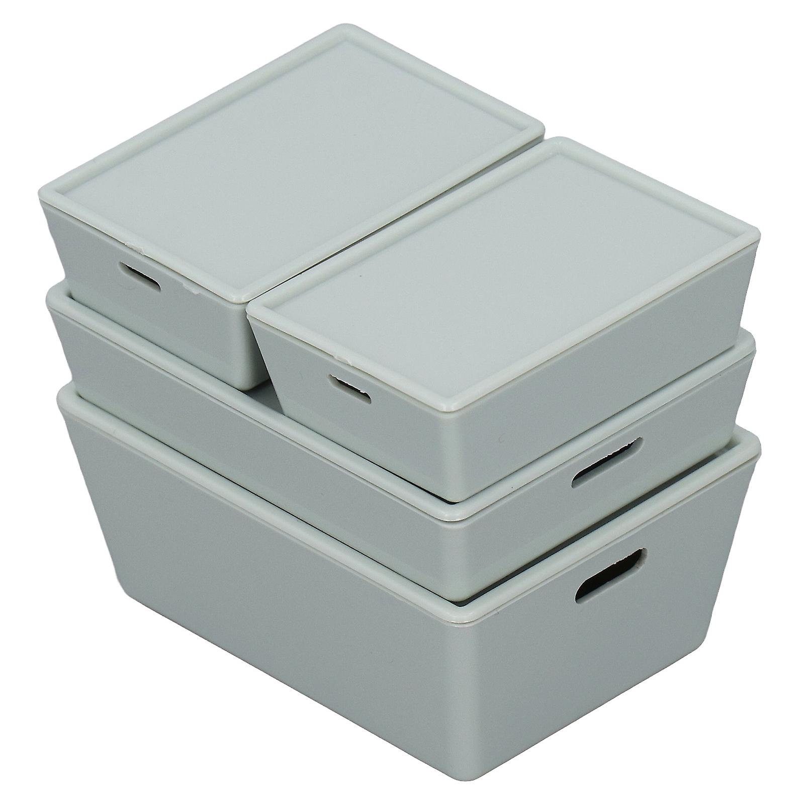 4PCS Dollhouse Storage Box Excellent Detail Fine Workmanship ABS Acrylic 1:12 1:6 Mini Stackable Container Green