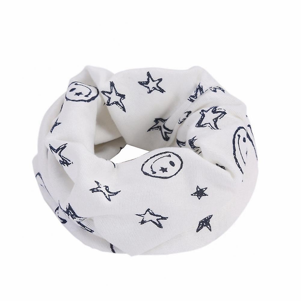 Winter Child Scarf Star and Smile Face Cotton Soft Neck Collar Cover Warmer Lz216 White