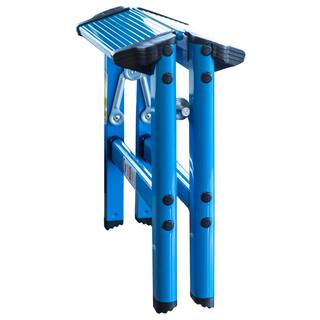 AmeriHome 1-Step Aluminum Folding Step Stool with 325 lbs. Load Capacity in Neon Blue 808186