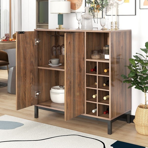 34 Inch Storage Sideboards Buffets with Wine Racks