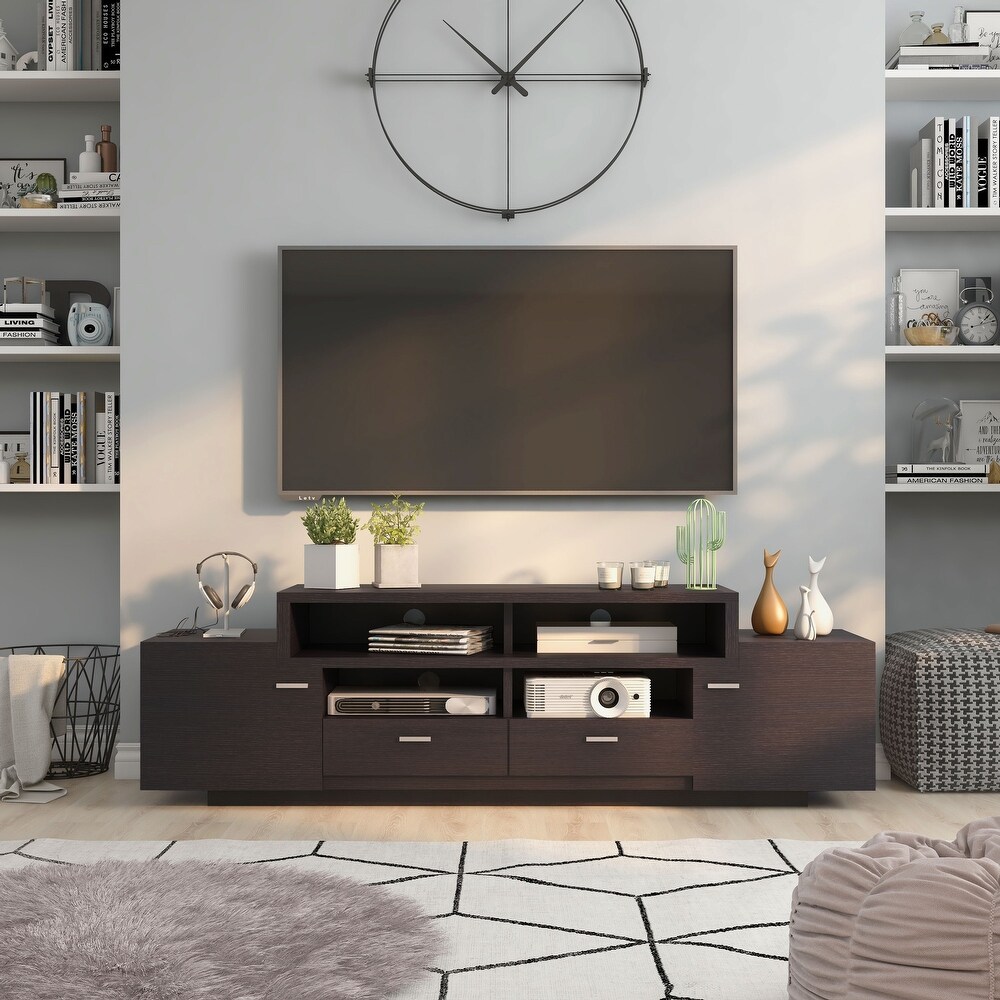 Merc Contemporary Multi functional Storage TV Console by Furniture of America