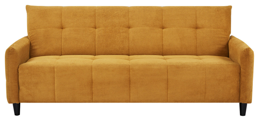 Large Biscuit Tufted Sofa  Mustard   Midcentury   Sofas   by Lighting New York  Houzz