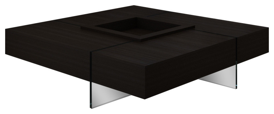 Wenge Finish MDF Coffee Table With 15mm Thick Glass Base  Wenge   Contemporary   Coffee Tables   by CII  Houzz